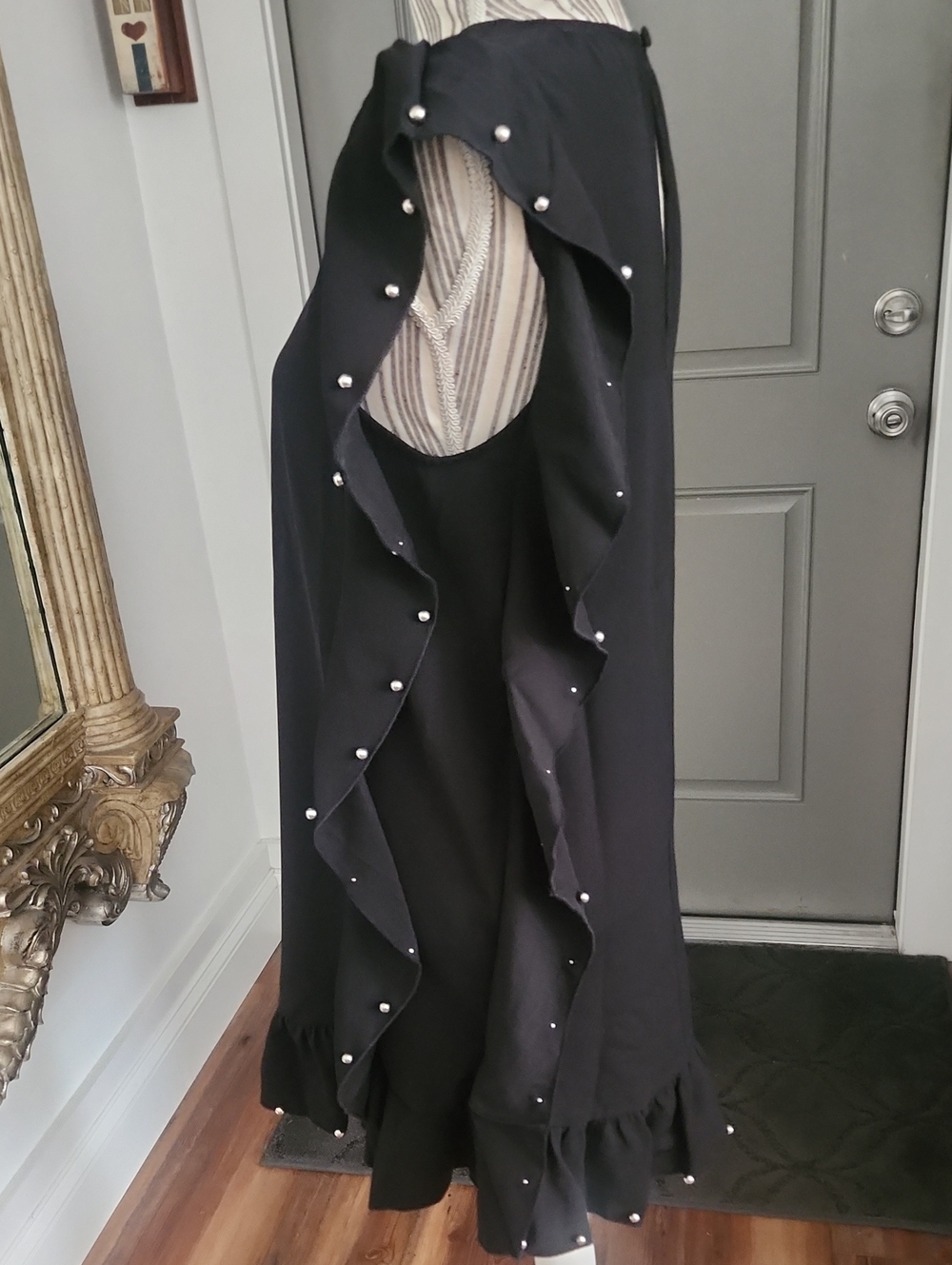 TCEC Women’s Black Ruffle Bead-Accent Dress - S - Picture 3 of 7